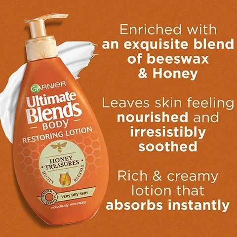 enriched with an exquisite blend of beeswax and honey. leaves skin feeling nourished and irresistibly soothed. rich and creamy lotion that absorbs instantly.