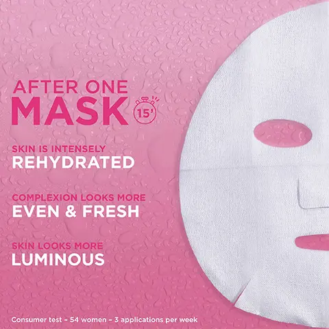 Image 1, AFTER ONE MASK skin is intensely rehydrated, complexion looks more even and fresh and skin looks more luminous. Image 2, more than 26,000 5 star reviews no1 sheet mask brand in the UK, my skin felt revived refreshed and hydrated, i love this moisture bomb mask and will surely buy again. Image 3, one bottle of serum in a mask. Image 4, 15. Image 5, Cruelty Free INTERNATIONAL TM Leaping Bunny Approved VEGAN FORMULA* No animal derived ingredients or by products Biodegradable by home compost