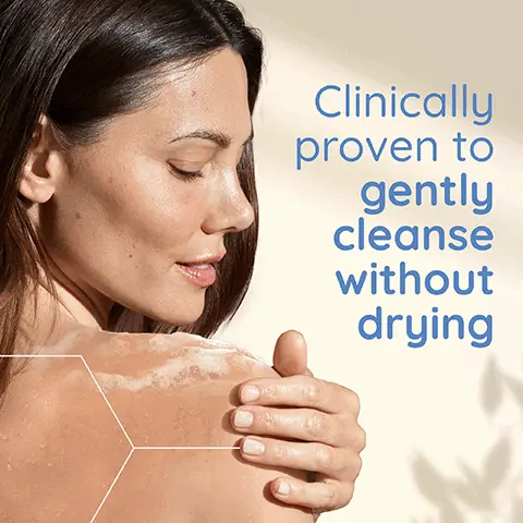 Image 1, clinically proven to gently cleanse without drying. Image 2, with soothing triple oat complex and shea butter. Image 3, suitable for very dry, sensitive skin and hypoallergenic. Image 4, new look bottle made from 50% recycled plastic. Image 5, vegan formula, 95% biodegradable formula and soap free and unscented.