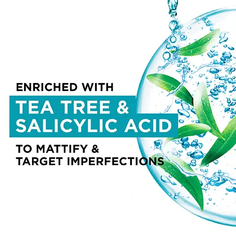 Image 1, enriched with tea tree and salicylic acid to mattify and target imperfections. Image 2, cruelty free international under the leaping bunny programme