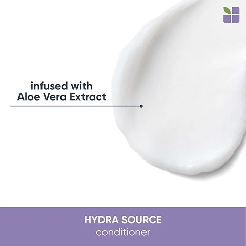 Image 1, infused with aloe vera extract = hydra source conditioner. image 2, up to 3 times more moisture. gently cleanses, leaving hair softer and more manageable. hydra source shampoo and conditioner vs non conditioning shampoo. image 3, with and without hydra source. hydra source shampoo and conditioning balm vs non conditioning shampoo. image 4, 1 = cleanse, 2 = condition. 3 = treat.