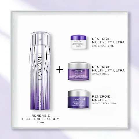 Renergie H.C.F triple serum 50ml and renergie multi lift ultra eye cream 5ml,renergie multi lift ultra cream 15ml, renergie multi lift night cream 15ml