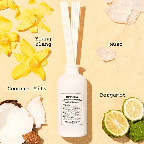 ylang ylang, musc, coconut milk, bergamot