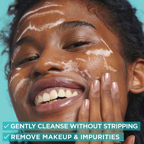 Image 1, gently cleanse without stripping. remove makeup and impurities. image 2, hydrates and replumps skin with moisture. protects skin's natural barrier. image 3, cream to foam formula. dermatologically tested. microbiome friendly, skin pH neutral. image 4, hyaluronic acid, aloe vera and glycerin. image 5, which cleanser is made for you? replump with hyaluronic acid and aloe vera. brighten with vitamin c and citrus. hydrate with ceramide and clay. purifiy with BHA and charcoal.