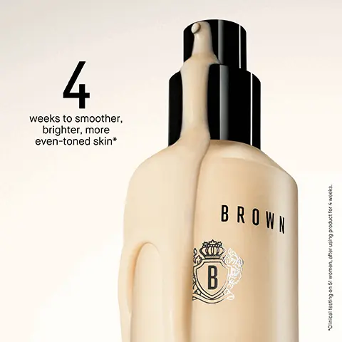 Image 1, 4 even-toned skin* brighter, more weeks to smoother, R BROWN *Clinical testing on 51 women, after using product for 4 weeks. Image 2, HYDROGLOW FRUIT COMPLEX APPLE EXTRACT LENTIL EXTRACT WATERMELON EXTRACT Image 3, STEP 1 NEW VITAMIN ENRICHED SMOOTHING SERUM SMOOTH & GLOW STEP 2 VITAMIN ENRICHED EYE BASE EYE PREP & PRIME 80881 BROVI STEP 3 VITAMIN ENRICHED FACE BASE MOISTURISE & PRIME STEP 4 VITAMIN ENRICHED SKIN TINT SPF15 EVEN TONE. PERFECT & POTECT