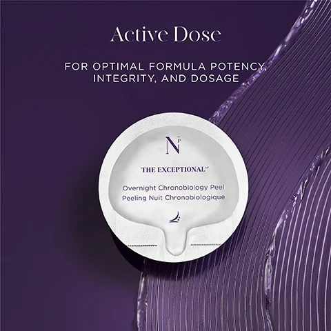 Active Dose. For optimal formula potency, integrity, and dosage. Resurface. Refine. Renew.