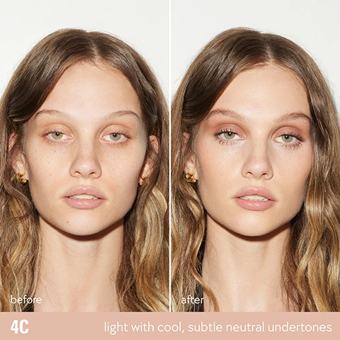 Image 1, fair shades shown on 8 different models. image 2, find your undertone: N = skin is a balance of both warm and cool. jewellery - you look best with bold silver and gold jewellery. W = skin is on the yellow, peach and golden side. jewellery - you look best with gold jewellery. WN = skin is slightly on the golden side, but not too warm and not too cool jewellery - you can wear silver and gold, but you look best with gold jewellery. C = skin is on the pink, red and blue side. jewellery - you look best with silver jewellery. image 3, brighten, blur, smooth. natural satin finish. medium, buildable coverage. up to 12 hours of undetectable wear. hydrating and weightless. crease proof and cake free. sweat, humidity and waterproof. image 4, multipurpose all over concealer. dark circles, blemishes, redness and pores, dark spots, skin texture and fine lines. image 5, formulated with pro vitamin B5, rose flower extract, centella asiatica, vitamin e.