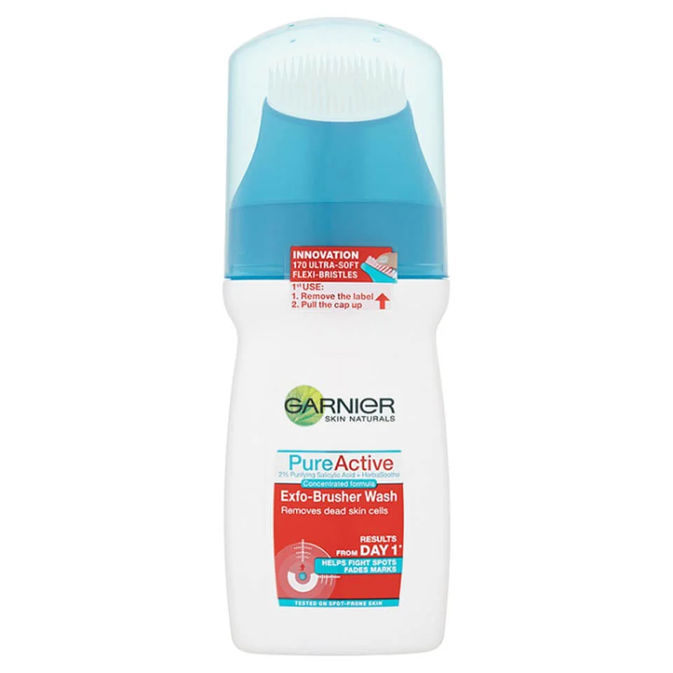 Limpiador y cepillo exfoliante Pure Active Exfo-Brusher Face Wash de Garnier (150 ml) Imagen 1