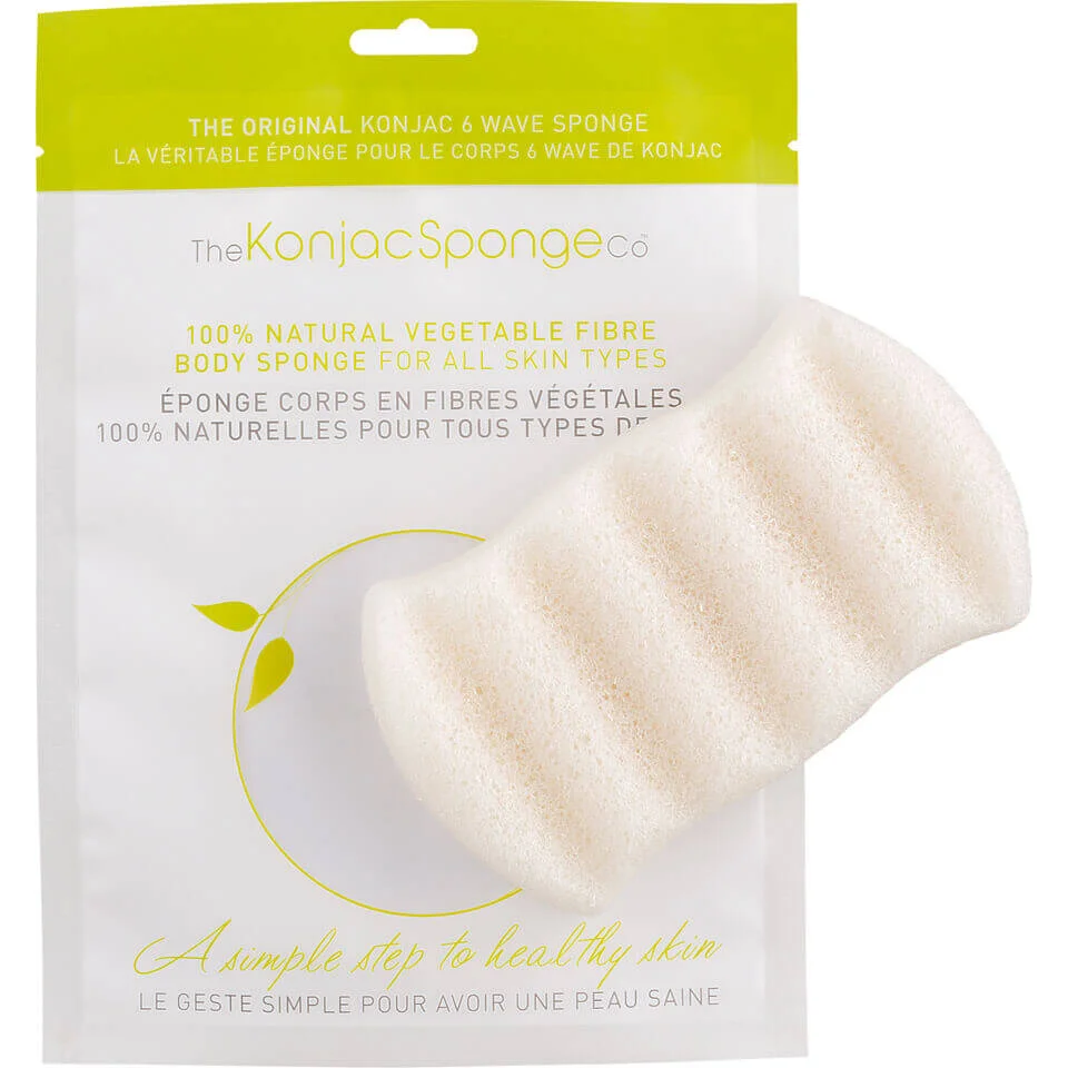 Esponja de baño 100% pura con 6 ondas de The Konjac Sponge Company Imagen 1