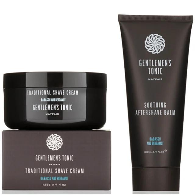 Gentlemen's Tonic Shaving Duo - Crema de afeitar clásica y calmante para después del afeitado