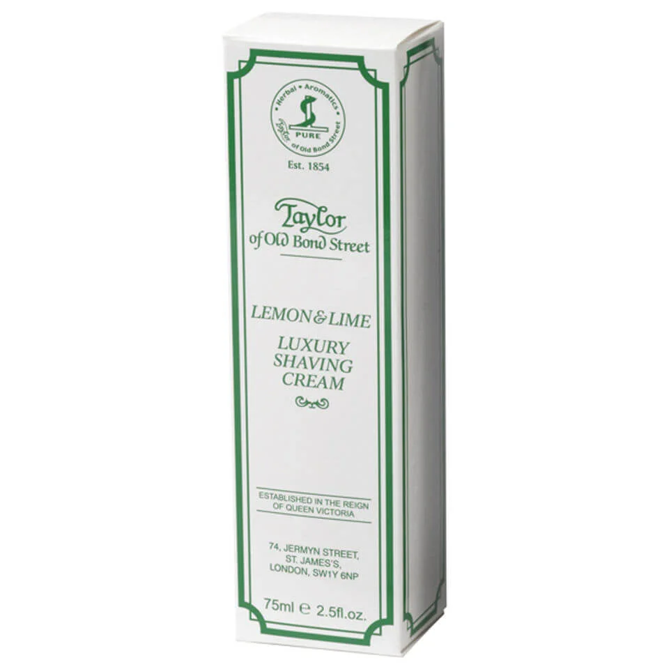 Tubo de crema de afeitar de Taylor of Old Bond Street (75 g) - Lima y limón Imagen 1