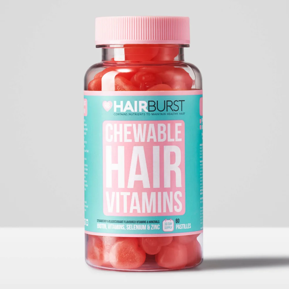 Vitamina masticable sabor fresa de Hairbust - 60 cápsulas Imagen 1