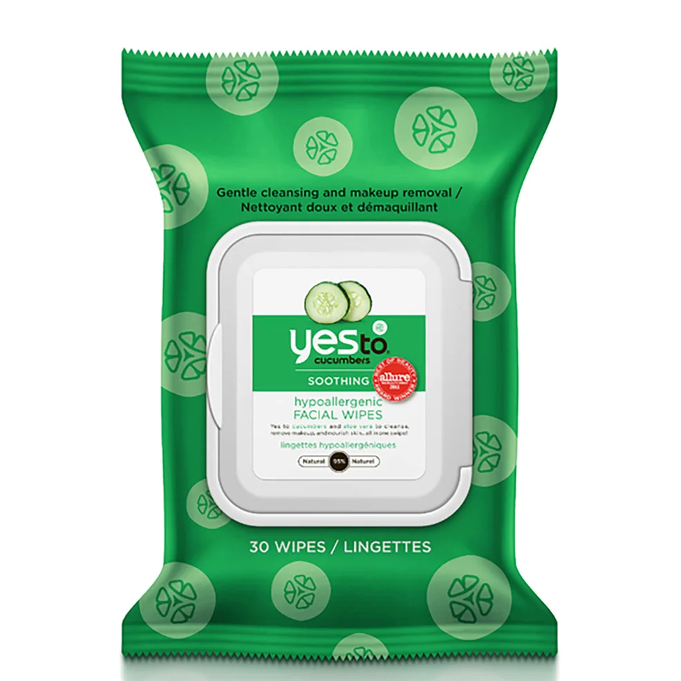 Toallitas faciales hipoalergénicas con pepino de yes to (Pack de 30) Imagen 1