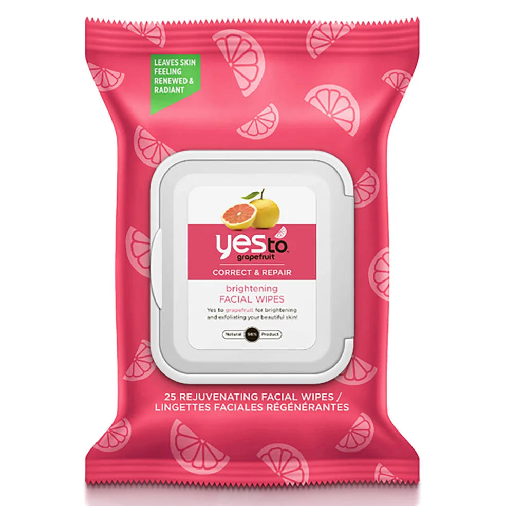 Toallitas faciales rejuvenecedoras con pomelo de yes to (Pack de 25) Imagen 1