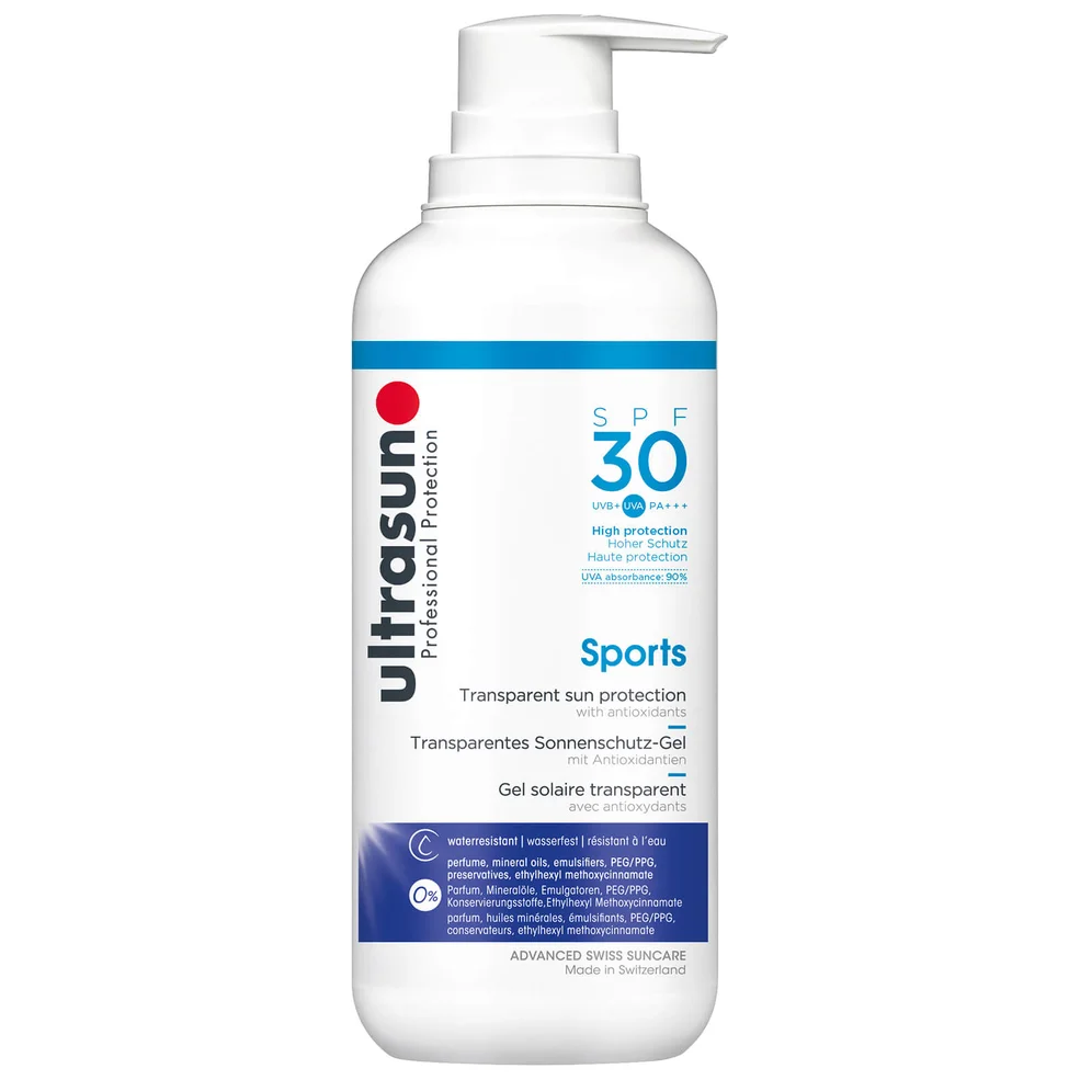 Ultrasun Transparent Sun Protection Sports Gel SPF30 400ml Imagen 1