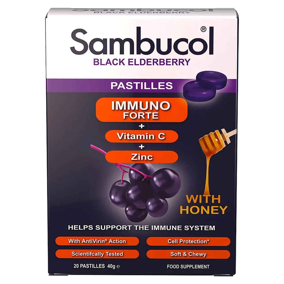 Immuno Forte de Sambucol - Baya de saúco negra - 20 Pastillas Imagen 1