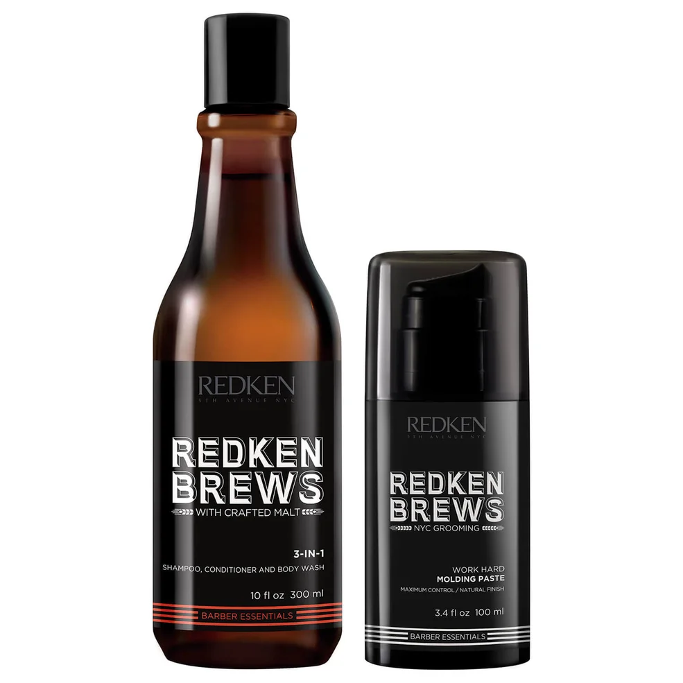 Dúo de pasta moldeadora y champú para hombre Brews de Redken Imagen 1