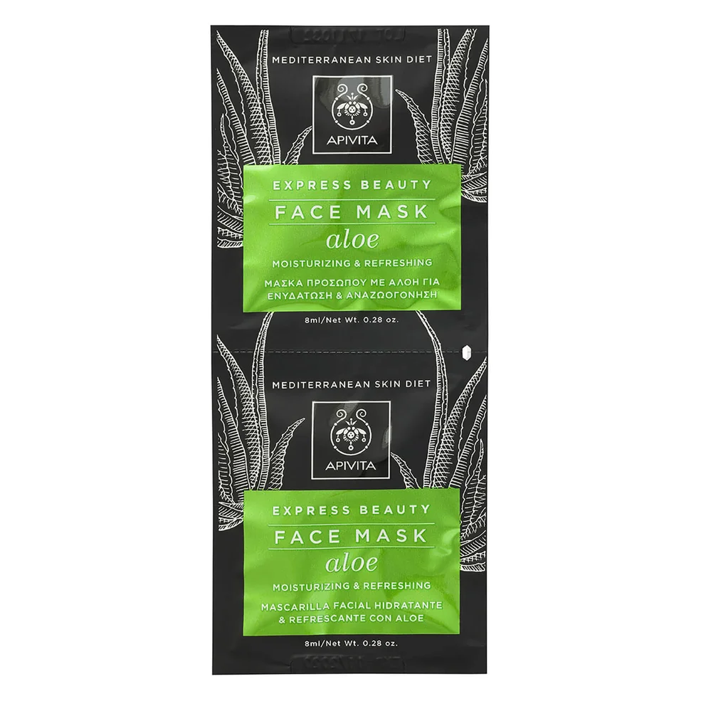 Mascarilla facial hidratante Express de APIVITA - Aloe 2 x 8 ml Imagen 1