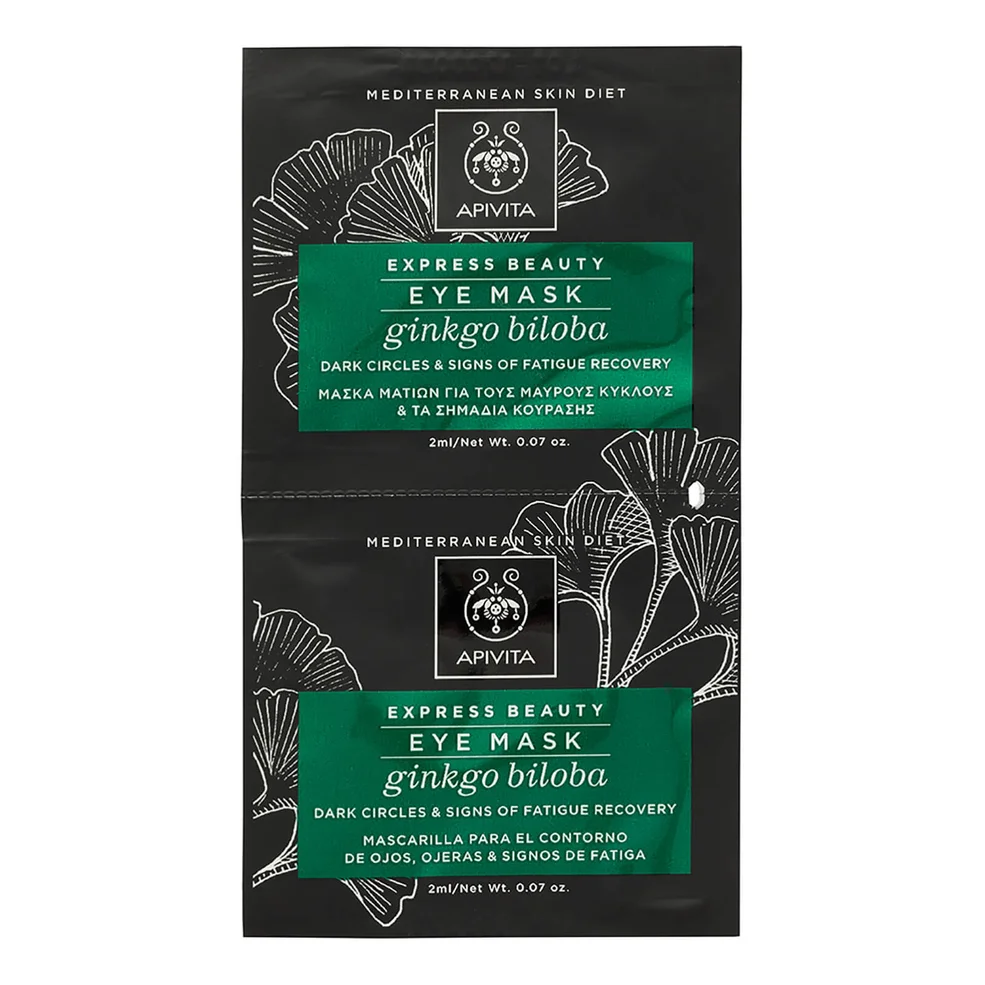 Mascarilla de ojos para la prevención de ojeras y signos de fatiga Express de APIVITA - Ginkgo 2 x 2 ml Imagen 1