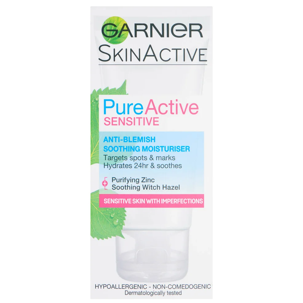 Crema hidratante suavizante anti imperfecciones Pure Active Sensitive de Garnier 50 ml Imagen 1