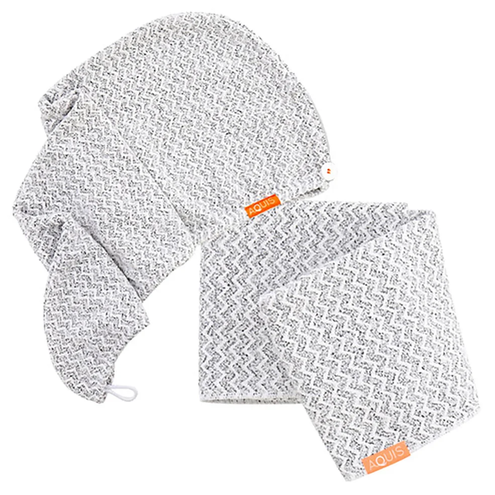 Aquis Lisse Luxe Hair Turban and Hair Towel - Chevron Imagen 1