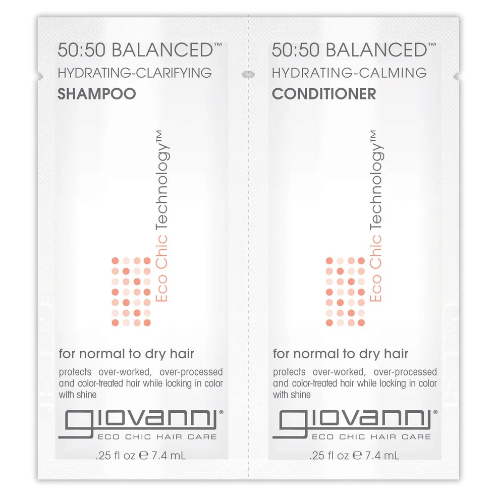 Giovanni 50/50 Balanced Shampoo and Conditioner Sachet 7.4ml (Free Gift) Imagen 1