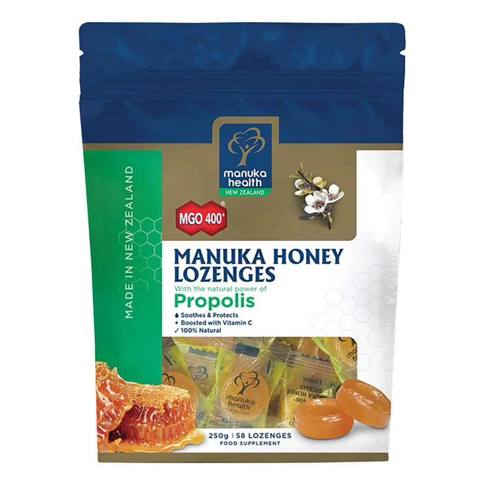 Manuka Health MGO 400+ Manuka Honey Lozenges with Propolis - 58 Lozenges Imagen 1