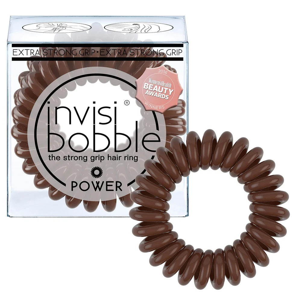 invisibobble Power Strong Hold Hair Ties - Pretzel Brown (Pack of 3) Imagen 1
