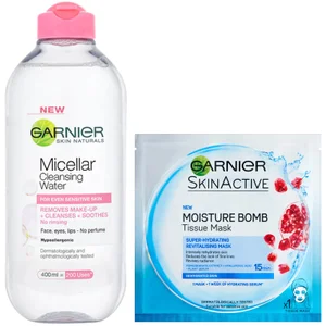Garnier Micellar Water Sensitive Skin and Hydrating Face Sheet Mask for Dehydrated Skin Kit Exclusive - undefined undefined
