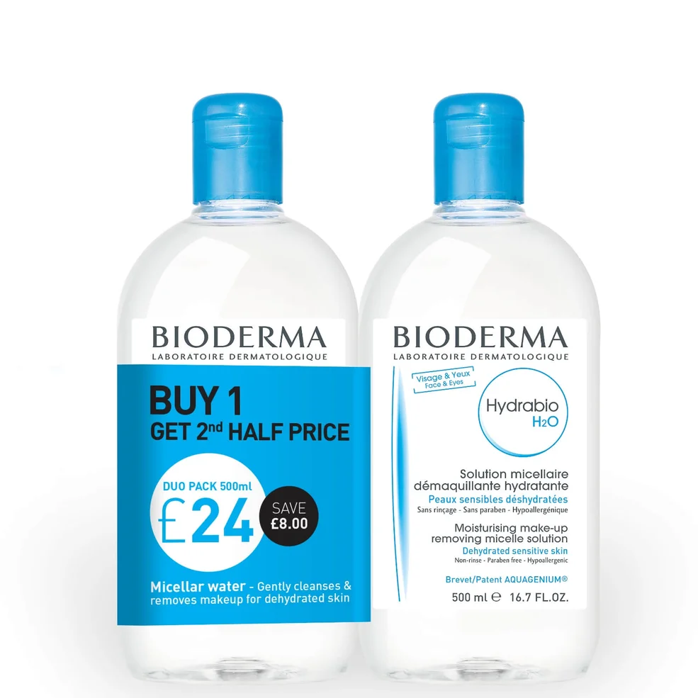 Bioderma Hydrabio Cleansing Micellar Water Dehydrated Skin Duo Pack 500ml Imagen 1