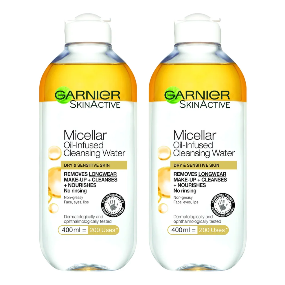 Garnier Micellar Water Oil Infused Facial Cleanser 400ml Duo Pack Imagen 1