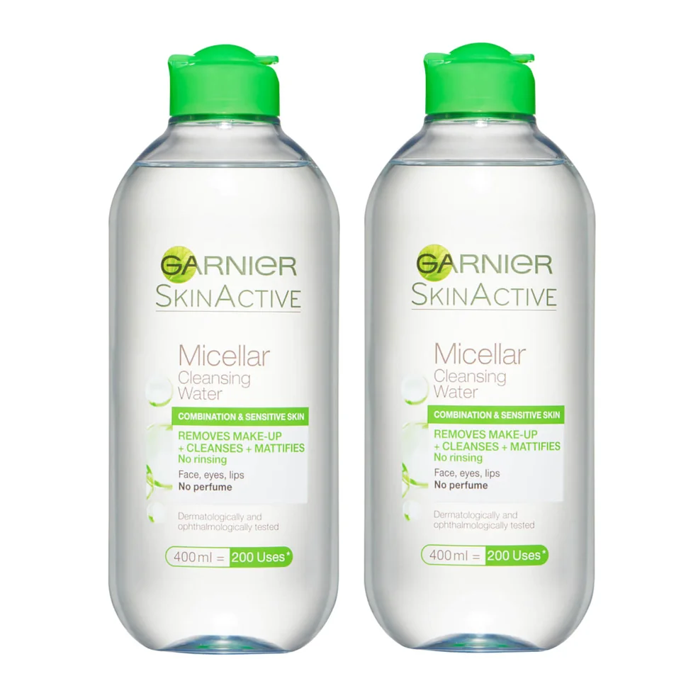 Garnier Micellar Water Facial Cleanser Combination Skin 400ml Duo Pack Imagen 1