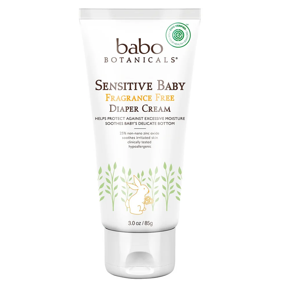 Babo Botanicals Sensitive Baby Fragrance Free Zinc Diaper Cream Imagen 1