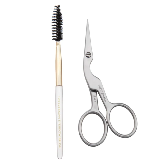 Cepillo y tijeras para cejas de Tweezerman