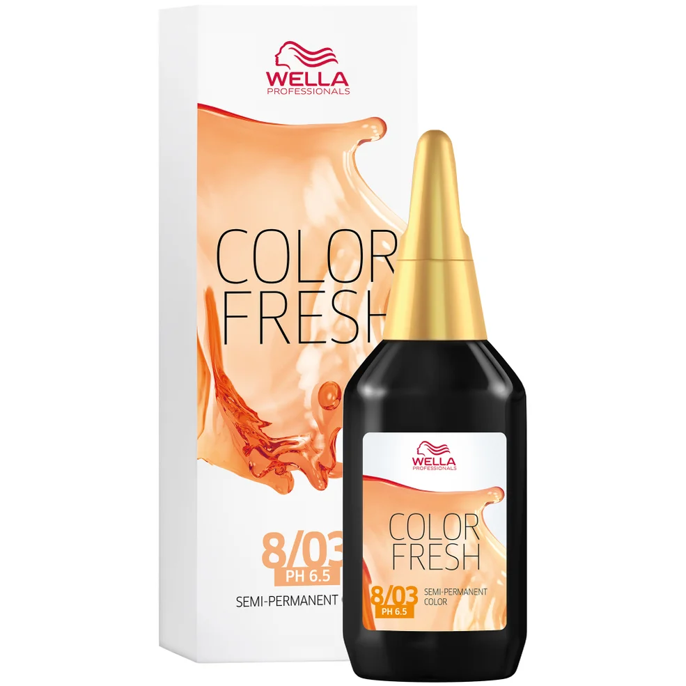 Coloración semi-permanente rubio claro natural WELLA COLOR FRESH - Light Natural Gold Blonde 8.03 (75ml) Imagen 1