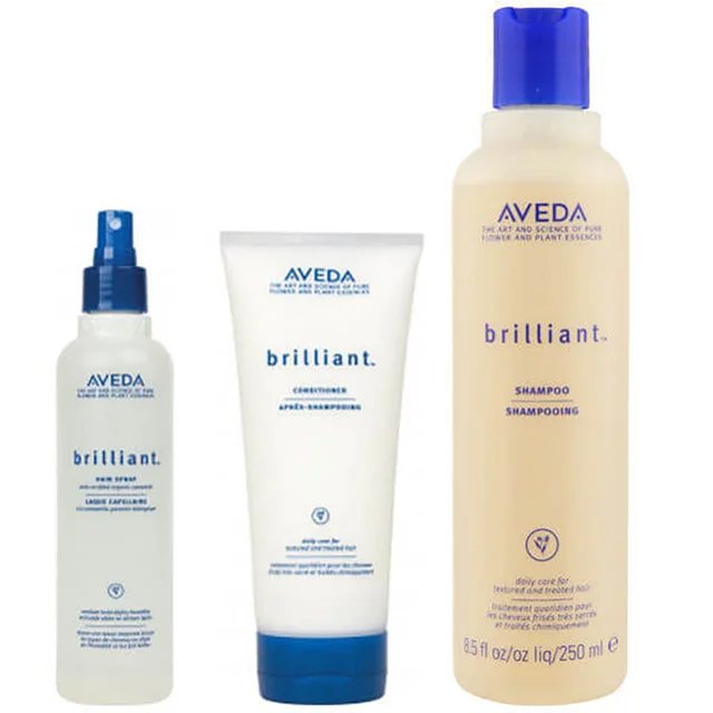 Trío Aveda Brilliant - champú, acondicionador y spray