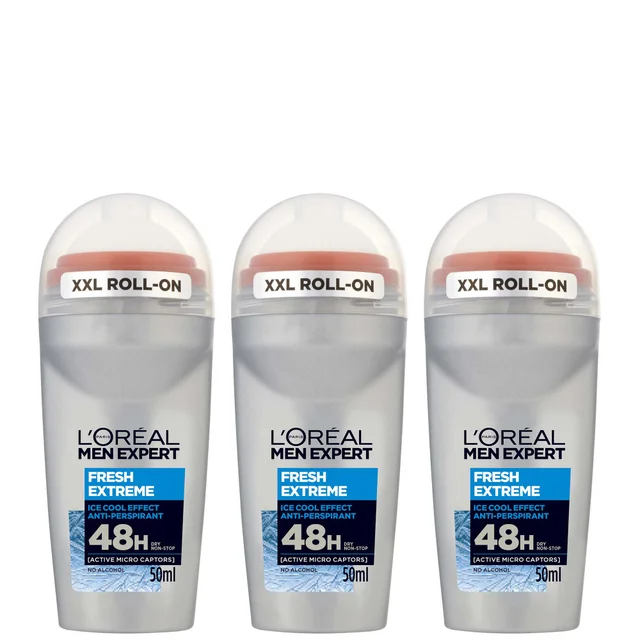 L'Oreal Paris Men Expert Fresh Extreme Deodorant Roll-On (50ml) Trio