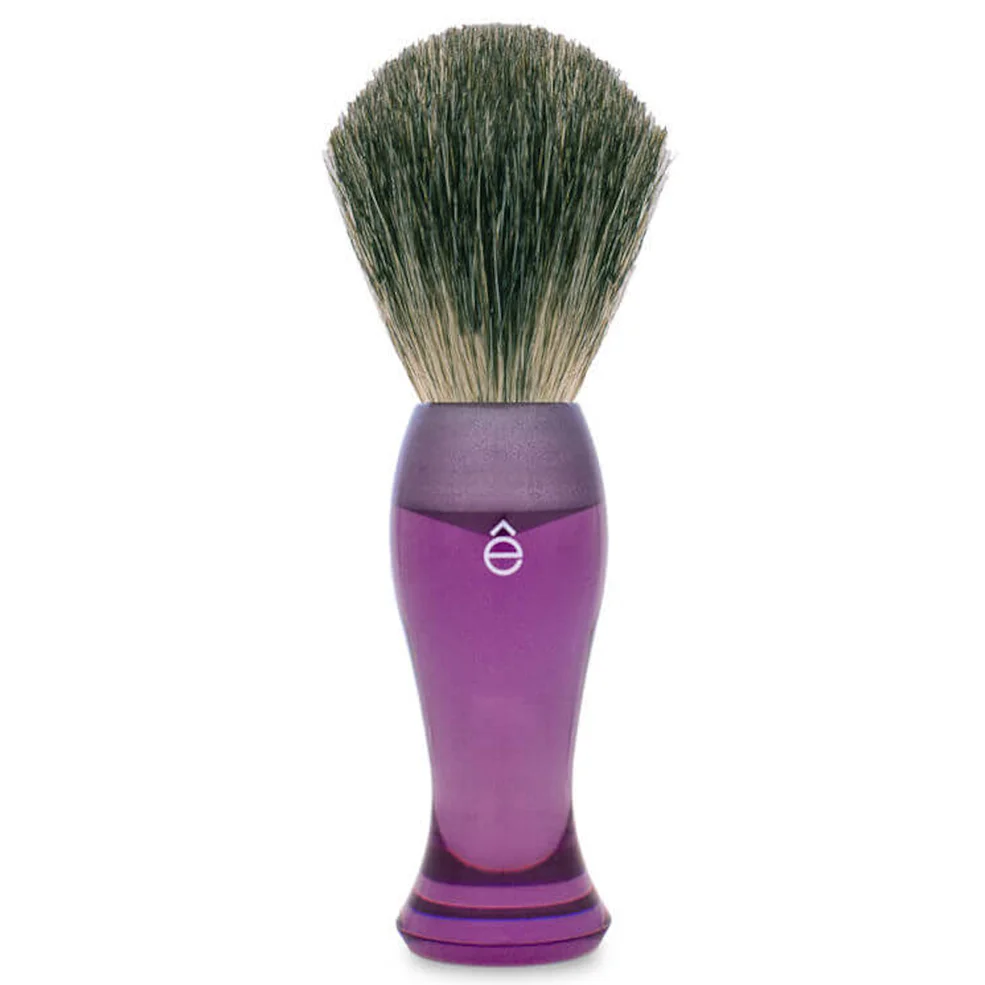 Brocha de afeitado de pelo de tejón de excelente calidad con mango largo de eShave - Morado Imagen 1