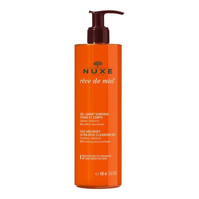 Gel limpiador ultracremoso para la cara y el cuerpo Rêve de Miel de NUXE (400 ml)
