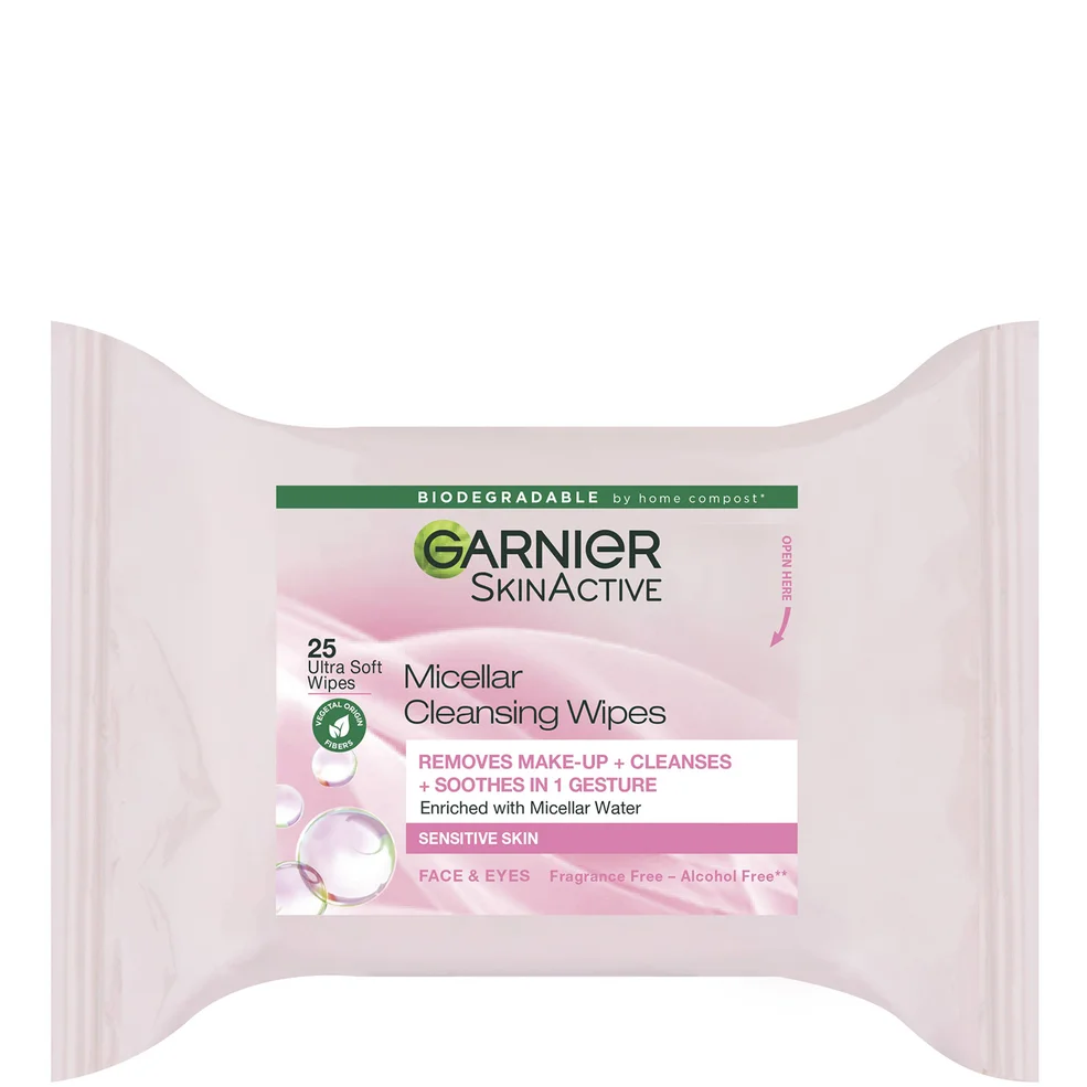 Toallitas limpiadoras extrasuaves Skin Natural Micellar de Garnier(pack de 25) Imagen 1
