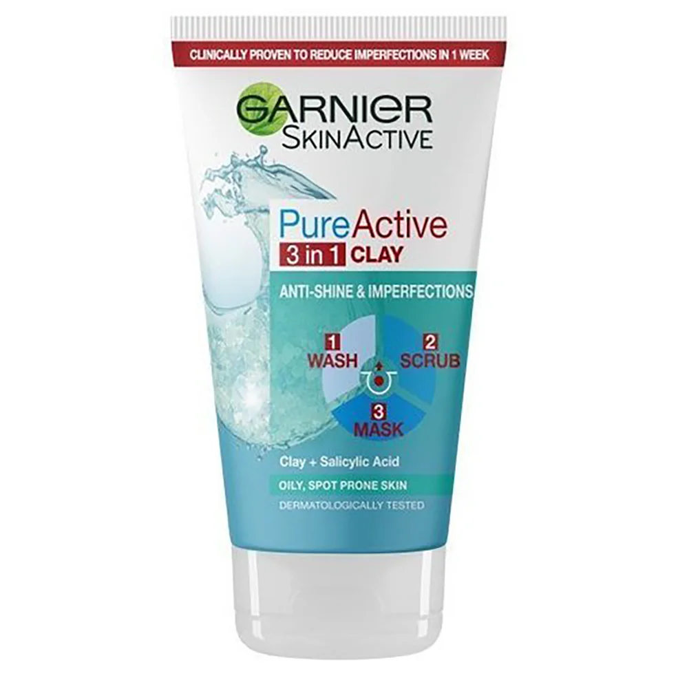 Máscara exfoliante Pure Active 3-in-1 Wash de Garnier (150 ml) Imagen 1