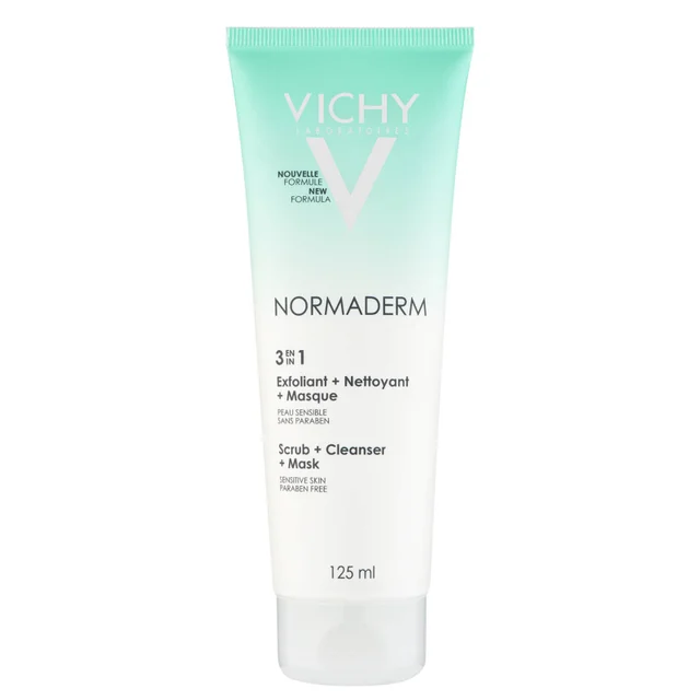 Exfoliante, limpiador y mascarilla Normaderm 3-in-1 Scrub, Cleanser and Mask de Vichy (125 ml)