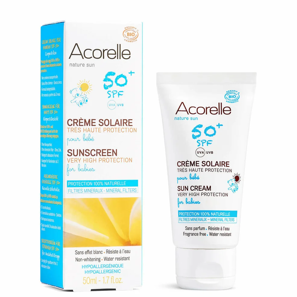 Crema solar orgánica para bebés con SPF 50+ de Acorelle - (+3 meses) 50 ml Imagen 1