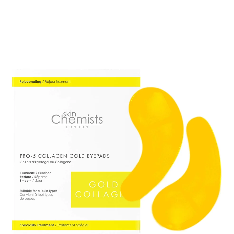 Parches para ojos Gold colágeno Pro-5 de skinChemists London (5 sobres con 2 parches) Imagen 1