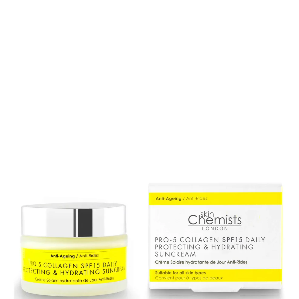 Protector solar diario hidratante y antienvejecimiento colágeno Pro-5 de skinChemists London - FPS 15 50 ml Imagen 1