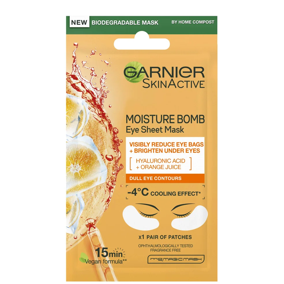 Garnier Hyaluronic Acid and Orange Juice Hydrating Brightening Eye Sheet Mask 6g Imagen 1