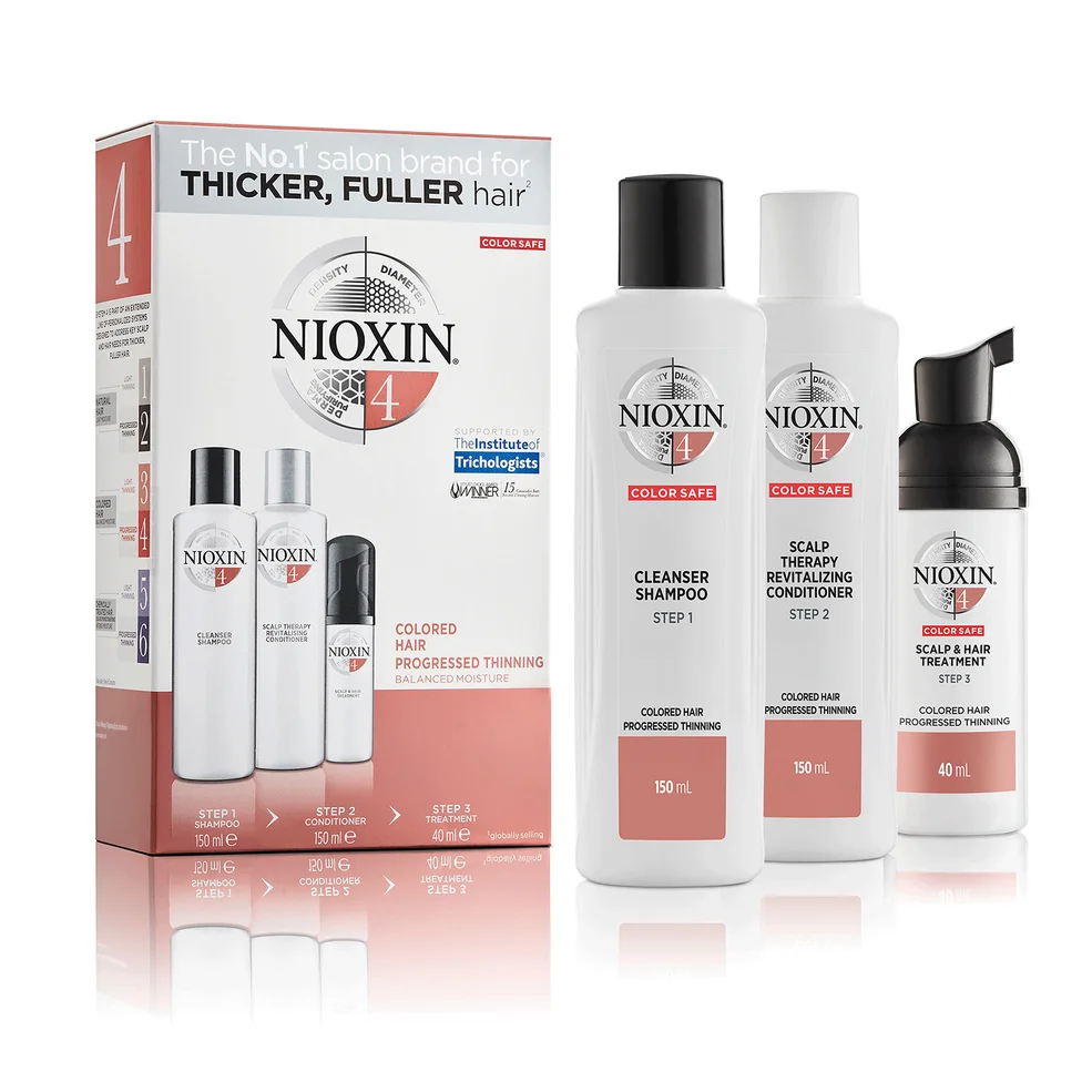 Kit de prueba del Sistema 4 de NIOXIN para cabellos coloreados con adelgazamiento progresivo Imagen 1