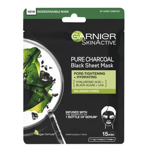 Mascarilla facial de tela hidratante Charcoal and Algae de Garnier - Option Charcoal