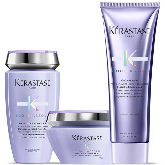 Trío de champú, acondicionador y mascarilla Blond Absolu Ultra Violet de Kérastase