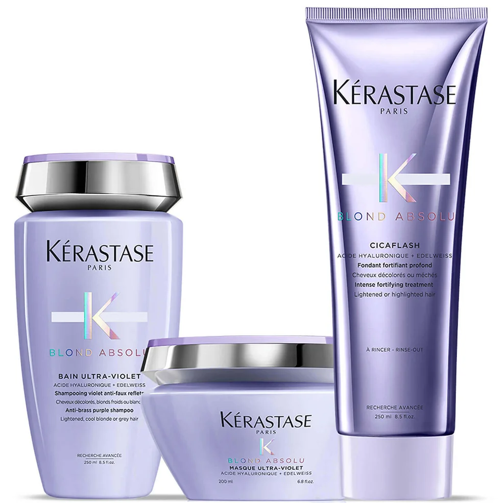 Trío de champú, acondicionador y mascarilla Blond Absolu Ultra Violet de Kérastase Imagen 1